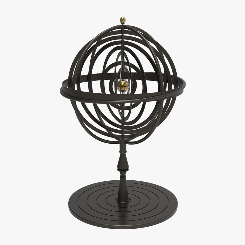 3D max armillary sphere iron