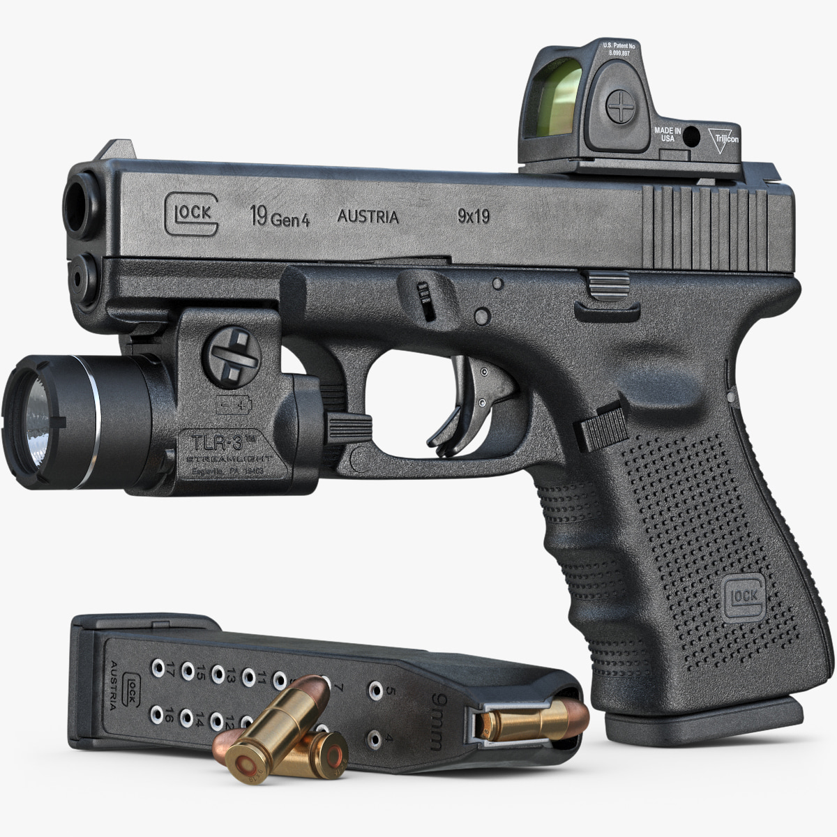 3D max gun glock 19