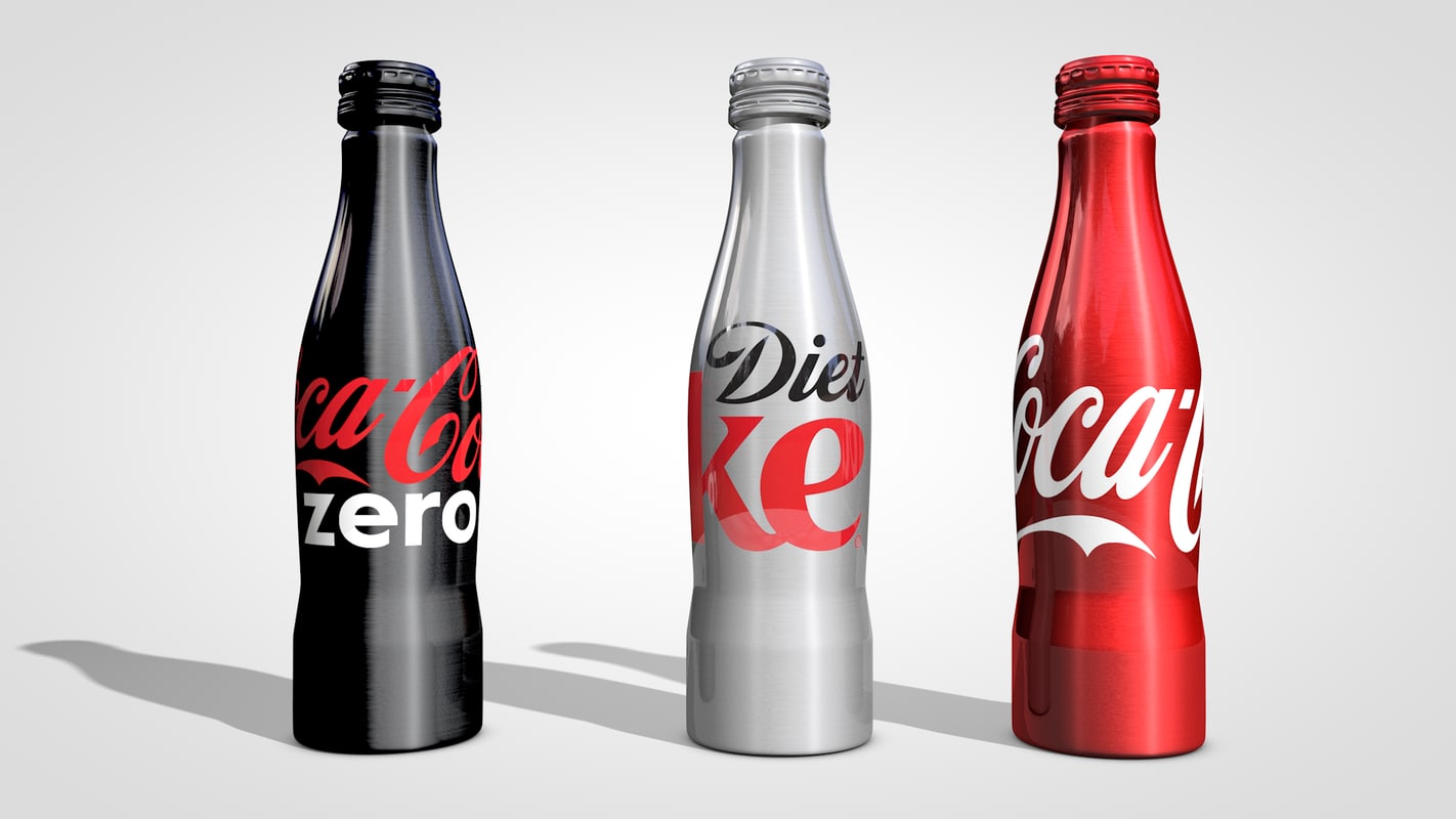 3D c4d aluminum bottle coke