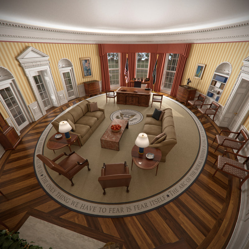 3d model white house oval office architecture