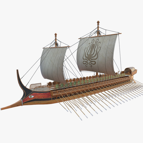 greek warship trireme 3d model