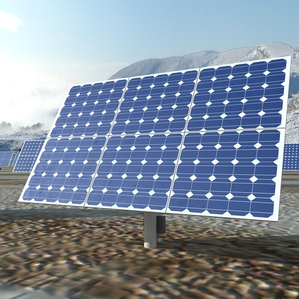 3d solar power plant model