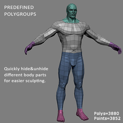 male heroic character hero 3d model