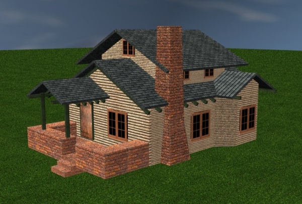 3d model brick house